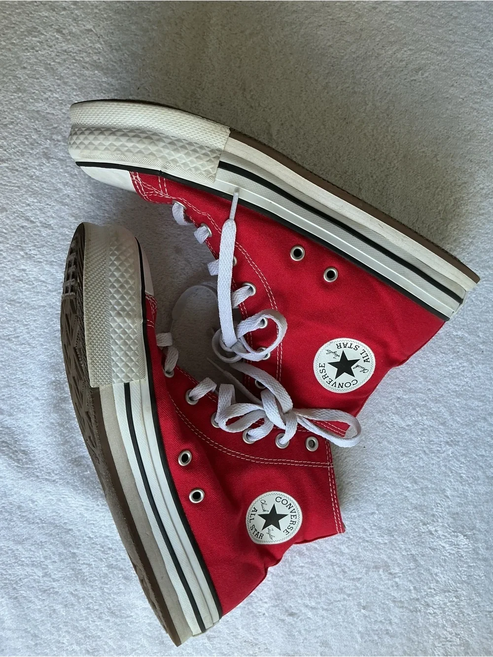 Converse Kids Red High-Top Sneakers with White Accents